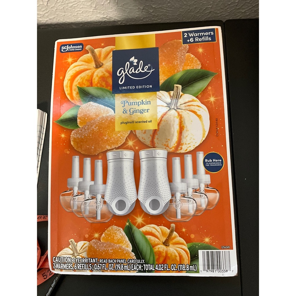 Glade Limited Edition Pumpkin & Ginger Plugins Scented Oil 2 Warmers 6 Refills